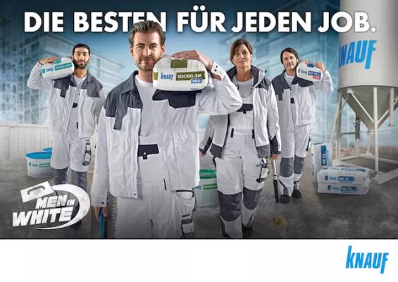 Bild: SWZ setzt MEN IN WHITE Kampagne für Knauf auch 2018 fort