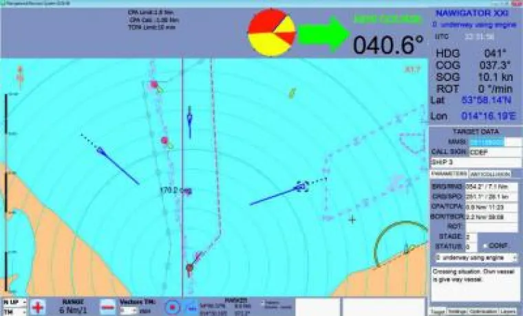Neus Modul zur Integration in ECDIS Systeme berücksichtigt COLREGs Bild: Neus Modul zur Integration in ECDIS Systeme berücksichtigt COLREGs