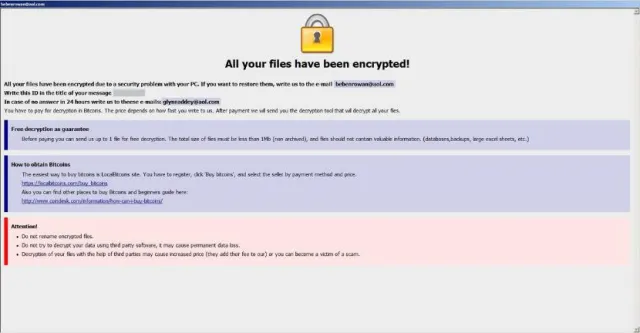 Bild: Dharma Ransomware - neue .gamma, .monro, .brr, .wallet, .bkp Dateierweiterungen