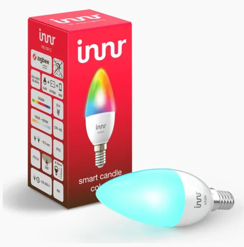 Innr meldet die Verfügbarkeit von Smart Light Kerzen-LED mit 16 Millionen Farben für E14 Fassungen Bild: Innr meldet die Verfügbarkeit von Smart Light Kerzen-LED mit 16 Millionen Farben für E14 Fassungen