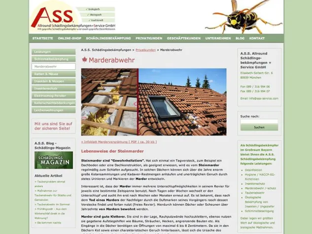 A.S.S. setzt auf effektive ökologische Mardervergrämung Bild: A.S.S. setzt auf effektive ökologische Mardervergrämung