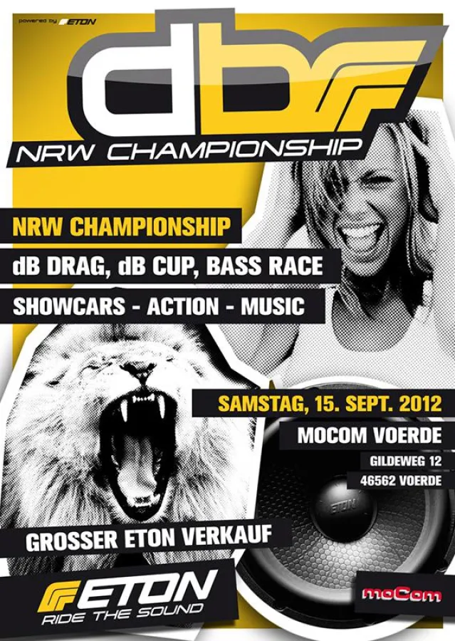 Flyer NRW Championship db Drag Racing, db Cup, Bass Race