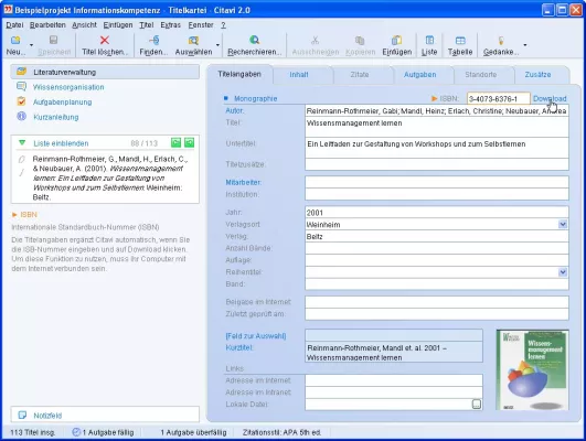 Citavi 2.0 erschienen: Literaturverwaltung und Wissensorganisation Bild: Citavi 2.0 erschienen: Literaturverwaltung und Wissensorganisation