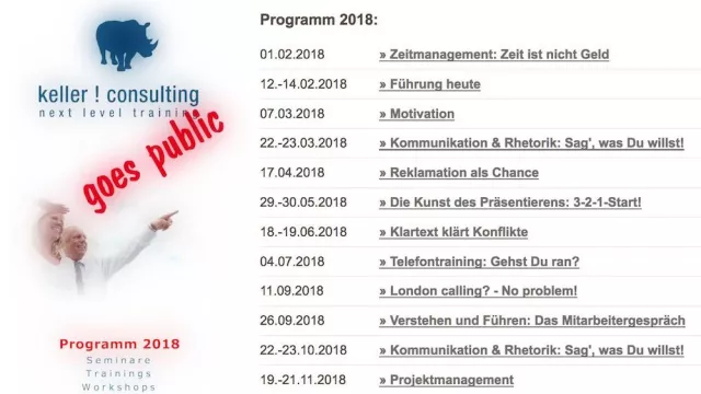 Bild: keller ! consulting: Programm für 2018 – Weiterbildung als Wettbewerbsfaktor ansehen