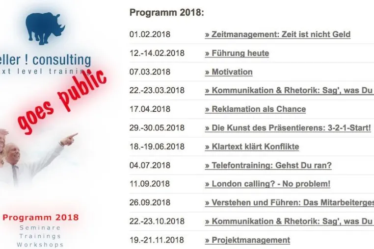 keller ! consulting: Programm für 2018 – Weiterbildung als Wettbewerbsfaktor ansehen Bild: keller ! consulting: Programm für 2018 – Weiterbildung als Wettbewerbsfaktor ansehen