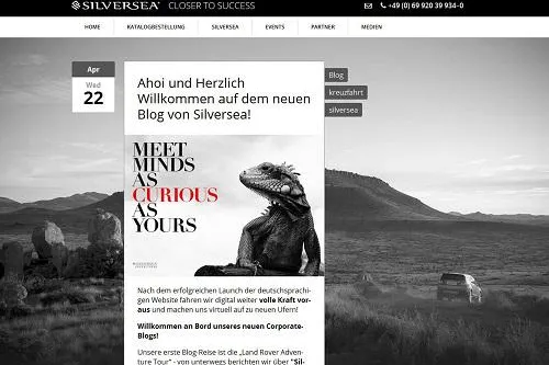 Live dabei: Silversea launcht eigenen Corporate-Blog Bild: Live dabei: Silversea launcht eigenen Corporate-Blog