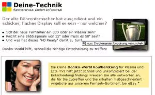 Bild: Entscheidungshilfe von Selectronica beim Kauf eines Plasma oder LCD-TV bei Daniks-World