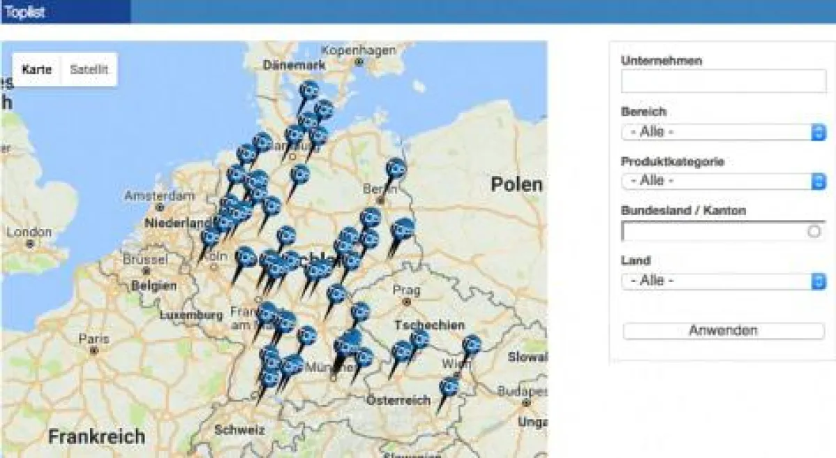 Standorte, der für die 