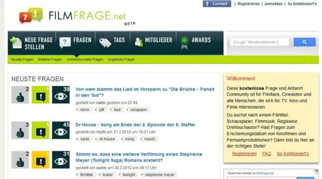 Neues Portal FILMFRAGE.net hat die Antworten auf alle Fragen rund um Kino, Film und TV Bild: Neues Portal FILMFRAGE.net hat die Antworten auf alle Fragen rund um Kino, Film und TV