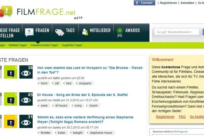 Neues Portal FILMFRAGE.net hat die Antworten auf alle Fragen rund um Kino, Film und TV Bild: Neues Portal FILMFRAGE.net hat die Antworten auf alle Fragen rund um Kino, Film und TV