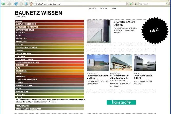 Bild: Schöner suchen, besser finden / BauNetz Wissen ist online