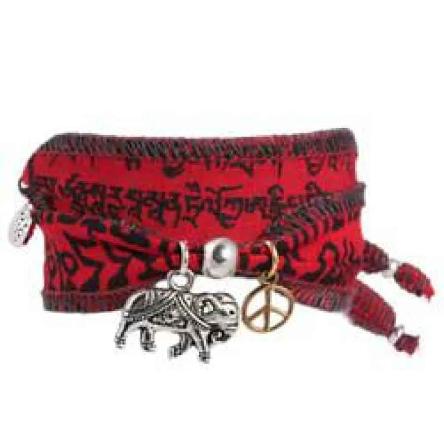 Fire Elefant - Wunscharmband aus tibetischen Gebetsfahnen