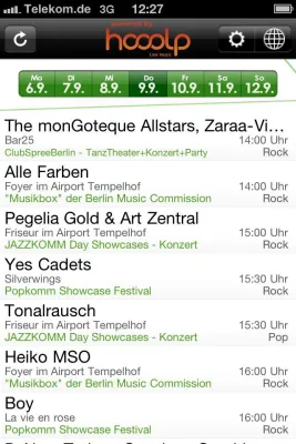 Bild: Berlin Music Week iPhone App