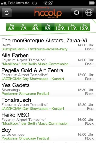 Bild: Berlin Music Week iPhone App