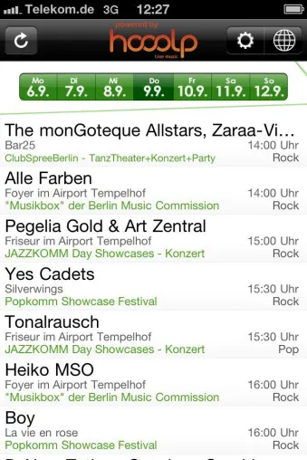 Bild: Berlin Music Week iPhone App