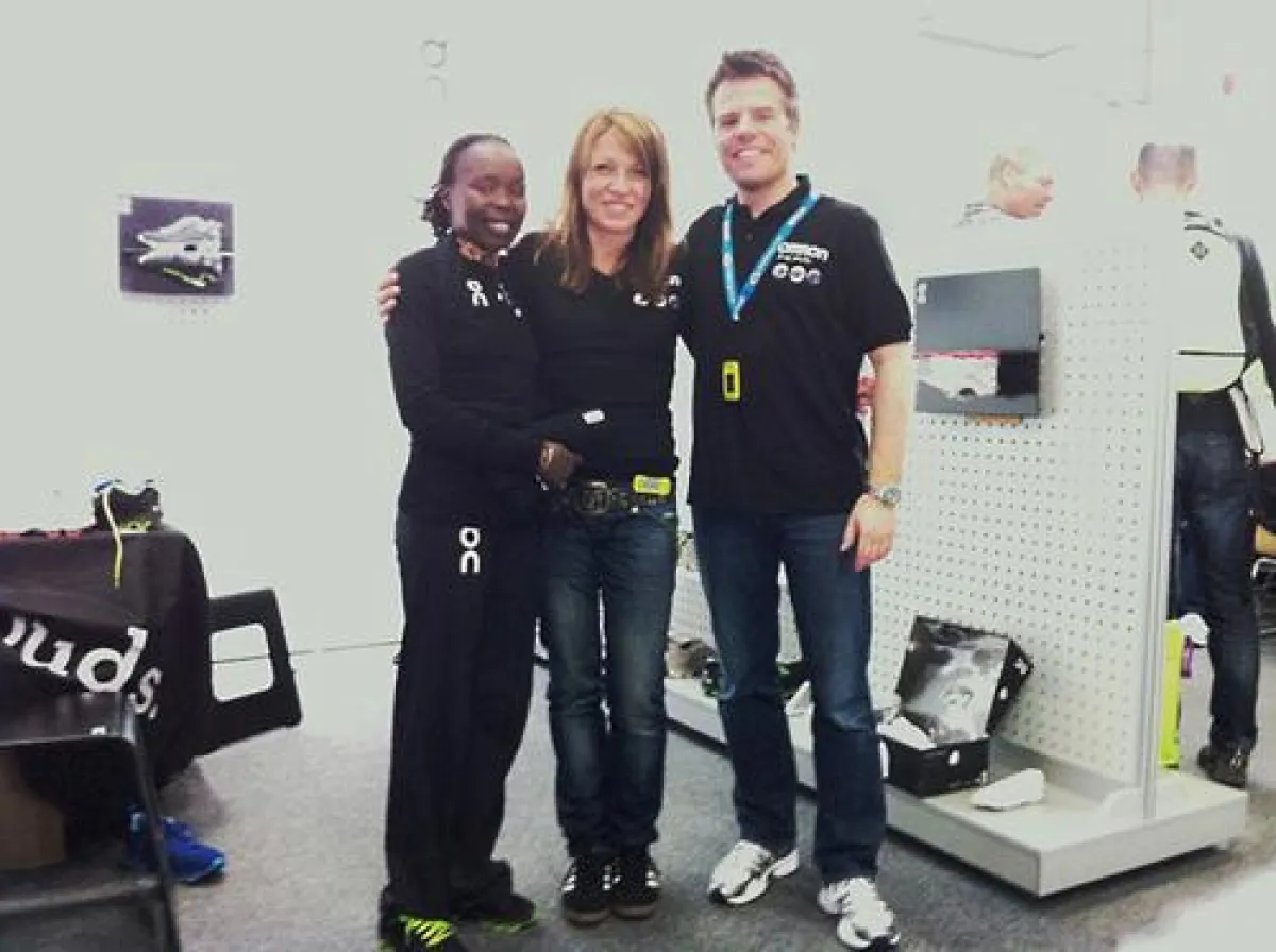 Auf der LEX-Messe: Tegla Loroup, Bernadette Pichlmaier, Marco Buhr (v.l.)