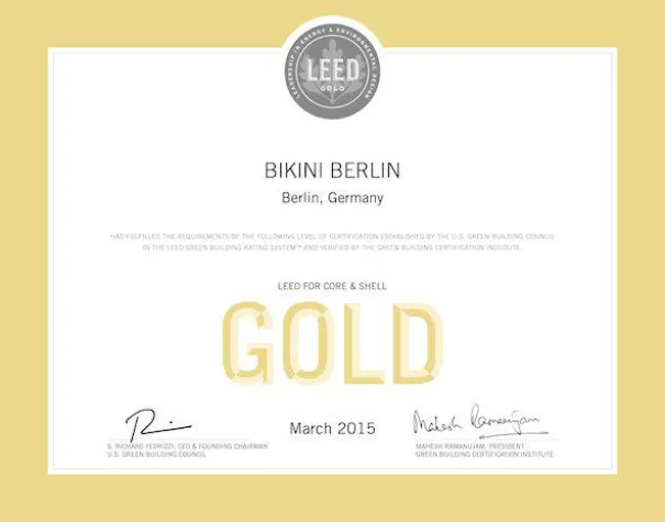 Bild: LEED GOLD FÜR BIKINI BERLIN