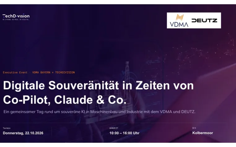 Bild: KI-Souveränität statt US-Abhängigkeit: TechDivision, VDMA und DEUTZ laden zum Executive-Event 