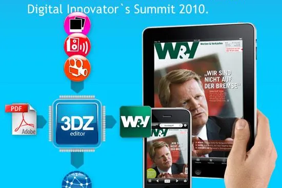 Bild: iPad-Weltneuheit auf der Print Plus und dem Digital Innovator’s Summit 2010: 3D-Zeitschrift.de