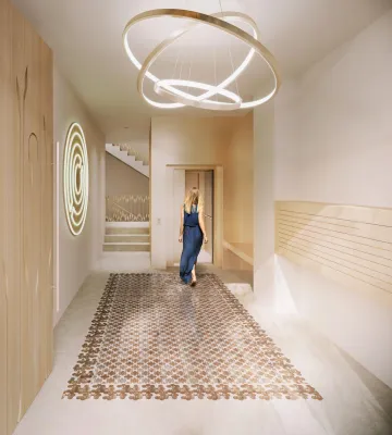 Licht, geometrische Formen, Metamorphosen: Kunstwerk erhellt Wohnungsneubau Bild: Licht, geometrische Formen, Metamorphosen: Kunstwerk erhellt Wohnungsneubau