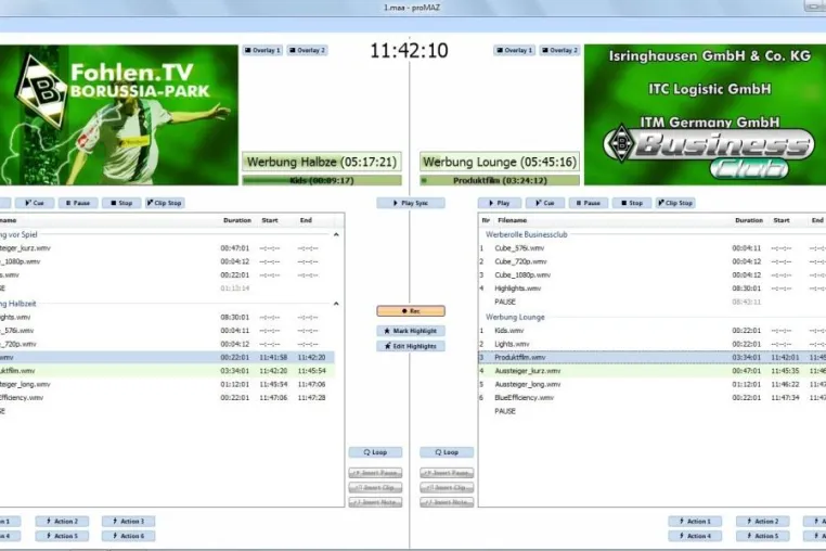 Bild: proMAZ: Komfortabler Videoplayout mit Highlightschnitt für Stadion-TV-Produktionen präsentiert