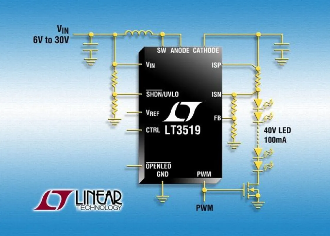 Monolithischer 750mA/45V-LED-Treiber mit True-Color-PWM-Dimming über einen Bereich von 3000:1