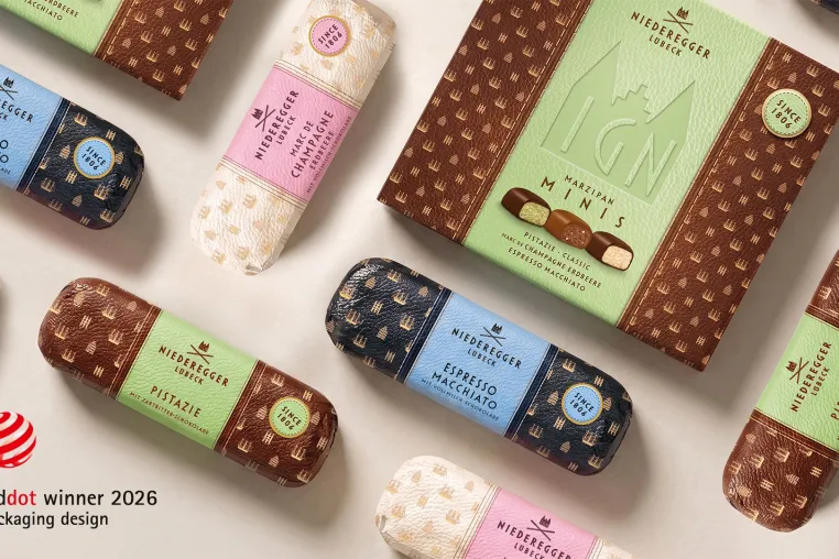 Bild: elfenbein studios gewinnt Red Dot Award für das Packaging Design der Niederegger Signature Edition.