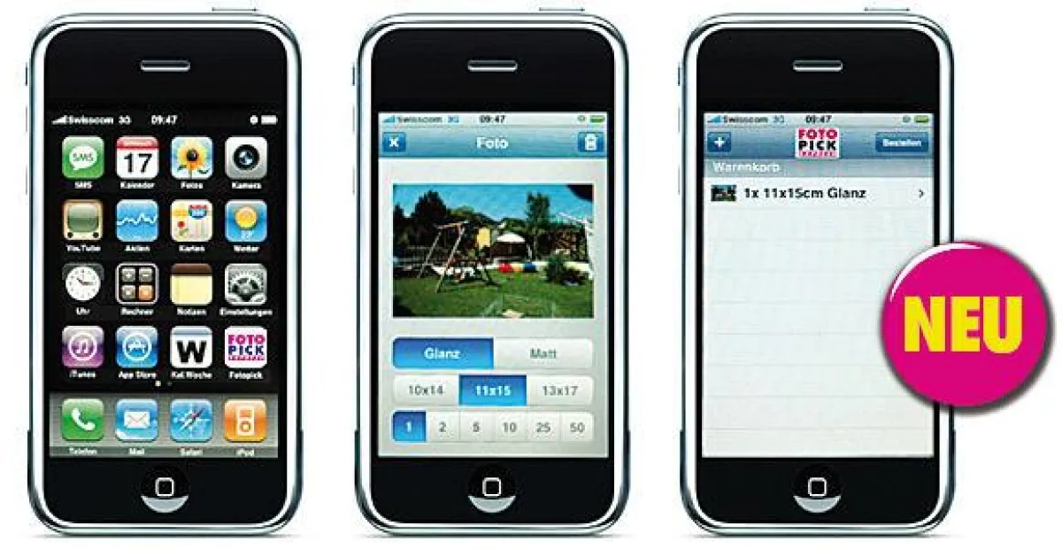 Schweizer Premiere: iPhone Foto-Bestellprogramm von Fotopick macht das Bestellen von Fotos zum Kinderspiel