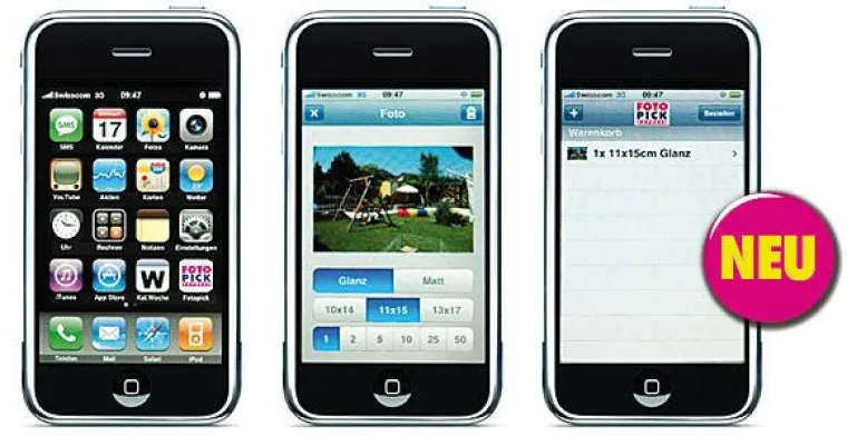 Bild: Schweizer Premiere - Fotopick bringt das erste Foto-Bestellprogramm fürs iPhone