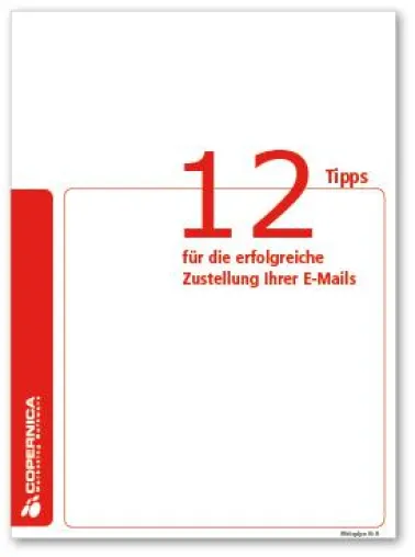 Bild: Copernica zeigt Ihnen „12 Tipps für die erfolgreiche Zustellung Ihrer E-Mails“ in Form eines Whitepapers