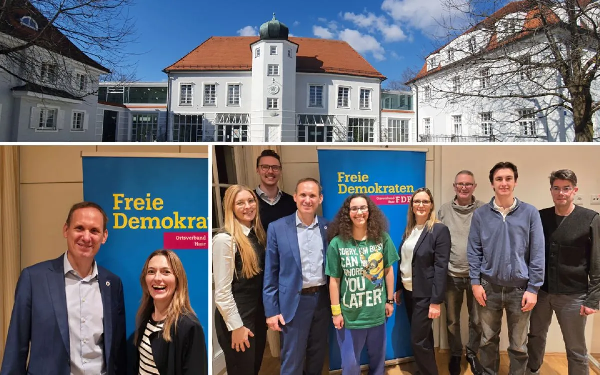 Bürgermeisterkandidat Peter Siemsen (FDP) tritt 2026 mit seinem Team in Haar für das Gemeinwohl an. (© FDP Haar)