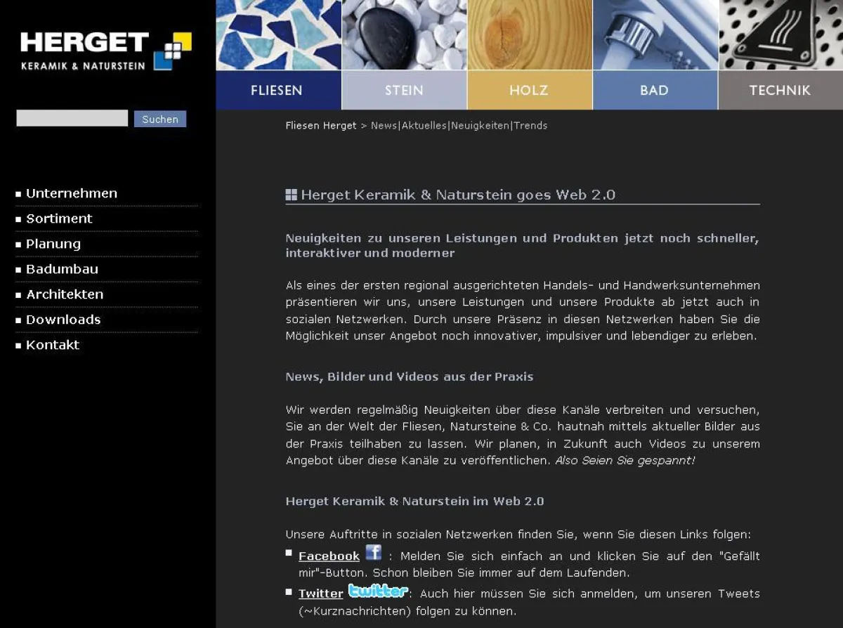 Herget Keramik & Naturstein in sozialen Netzwerken