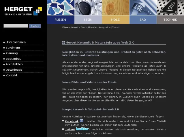 Bild: HERGET Keramik & Naturstein goes Web 2.0