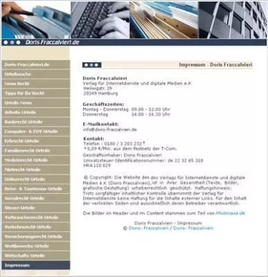 Rechthaberin - Aktuelle Urteile kostenlos auf Doris-Fraccalvieri.de Bild: Rechthaberin - Aktuelle Urteile kostenlos auf Doris-Fraccalvieri.de