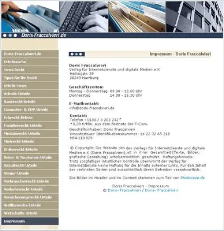 Bild: Rechthaberin - Aktuelle Urteile kostenlos auf Doris-Fraccalvieri.de