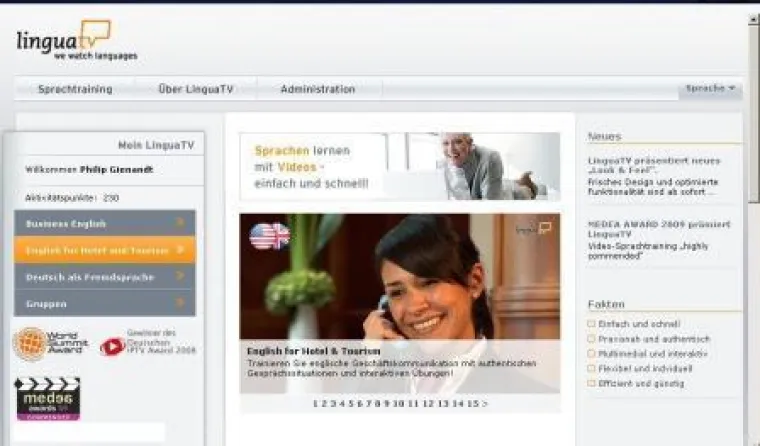 Video-Sprachlernplattform LinguaTV mit erweitertem Funktionsumfang und Programmangebot Bild: Video-Sprachlernplattform LinguaTV mit erweitertem Funktionsumfang und Programmangebot