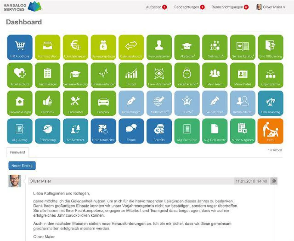 Innovative Plattform im ästhetischen Design: der HR AppStore