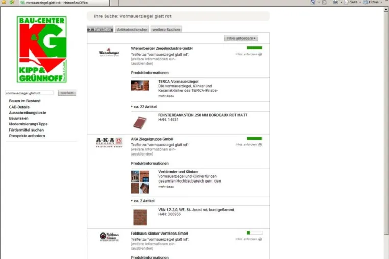Die Suchmaschine für Baustoffe jetzt noch schneller Bild: Die Suchmaschine für Baustoffe jetzt noch schneller