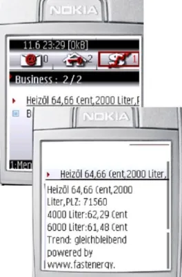Bild: Mobiler Push-Dienst informiert über aktuellen Heizölpreis
