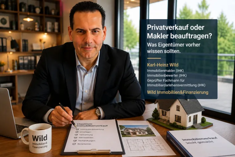 Bild: Privat verkaufen oder Makler beauftragen? Karl-Heinz Wild erklärt den privaten Immobilienverkauf!