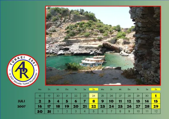 Bild: Aktuelle Türkei: ATR-Kalenderblätter Juli 2007  -  Urlaubsstimmung  &  Tierschutz (Tiervermittlung)