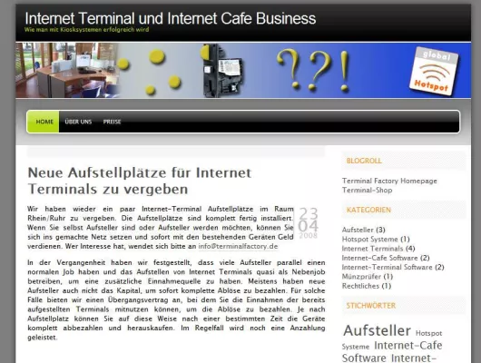 Bild: Terminal Factory startet Blog zum Thema Internet-Terminals, Hotspot-Systeme und Aufsteller Szene