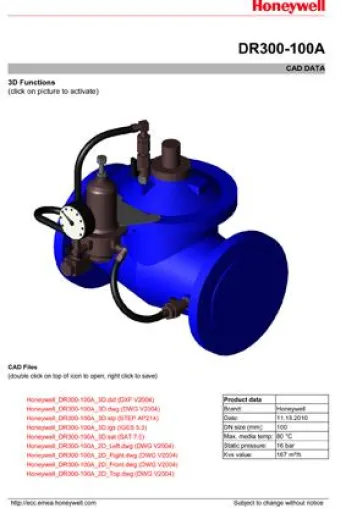 Bild: Besonderer Service für Planer: CAD-Daten im Produktkatalog der Honeywell Haustechnik