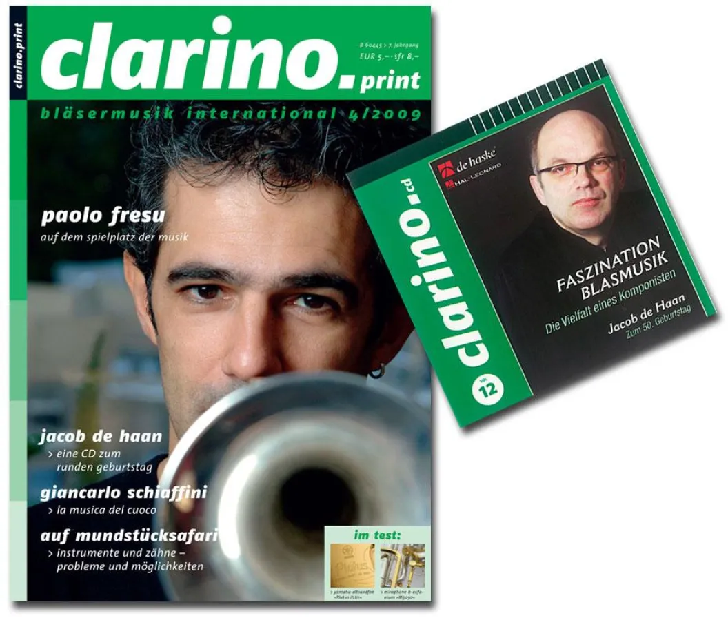 Aktuelle Ausgabe clarino.print, April 2009 mit clarino.cd von Jacob de Haan