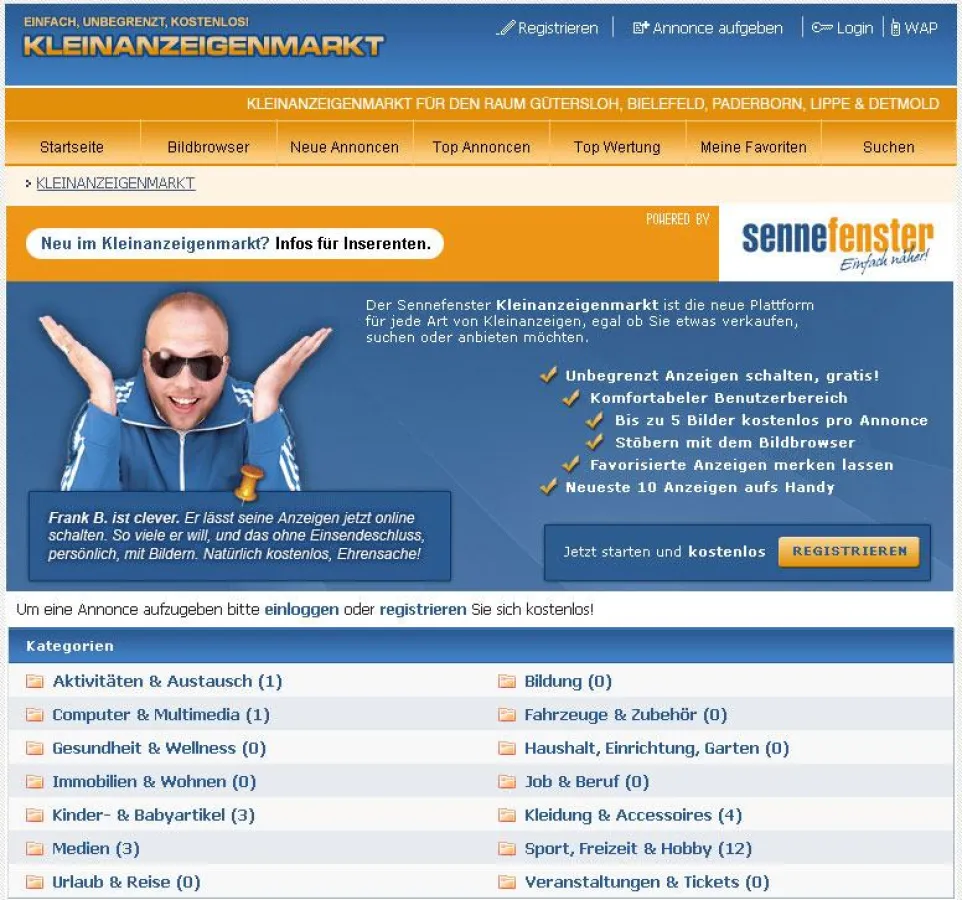 Screenshot Kleinanzeigenmarkt