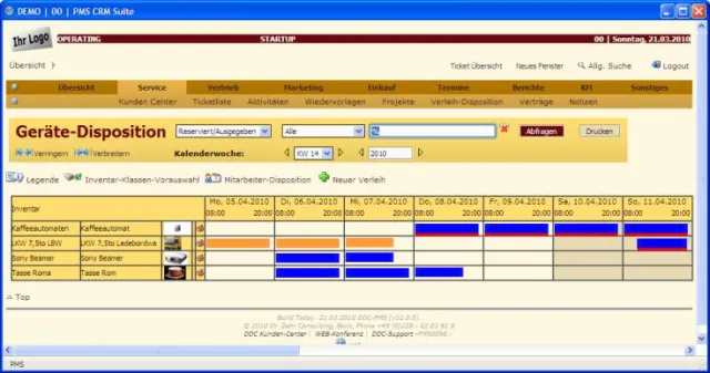 Bild: Verleih-Management in Warenwirtschaft und Kunden-Management (CRM) integriert