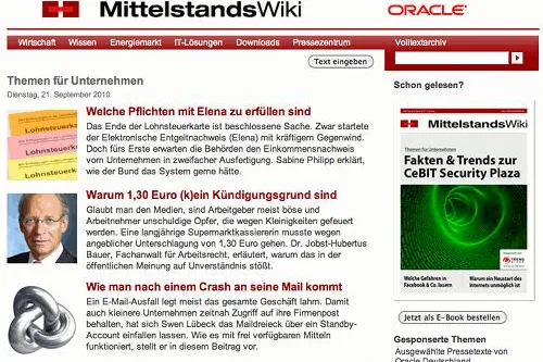E-Books für Unternehmer: MittelstandsWiki testet Zeitschriftenkiosk Bild: E-Books für Unternehmer: MittelstandsWiki testet Zeitschriftenkiosk
