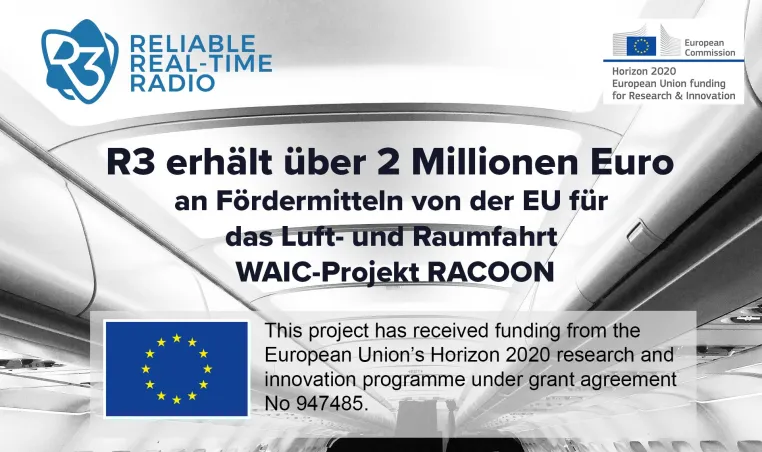 R3 erhält über 2 Millionen Euro an Fördermitteln von der EU für das Luft- und Raumfahrt WAIC-Projekt RACOON Bild: R3 erhält über 2 Millionen Euro an Fördermitteln von der EU für das Luft- und Raumfahrt WAIC-Projekt RACOON