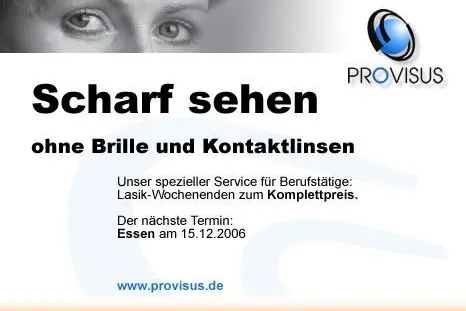 Bild: Service für Berufstätige - LASIK Weekend Special