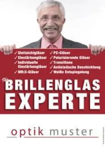 Bild: Optikerwerbung mit Kompetenz - Der Brillenglasexperte